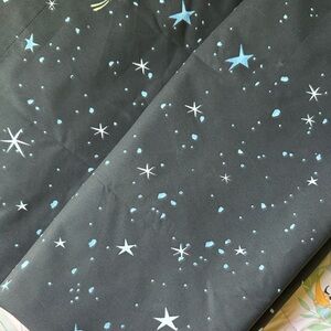 Starry Night Black and Blue Fabric